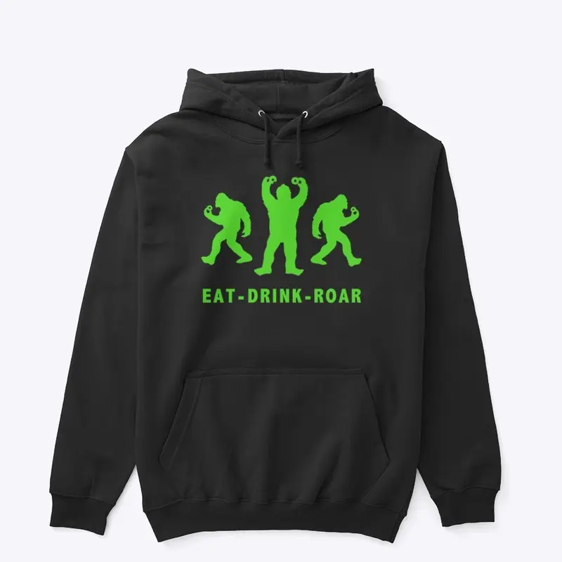 GREEN EAT-DRINK-ROAR BIGFOOT LOGO