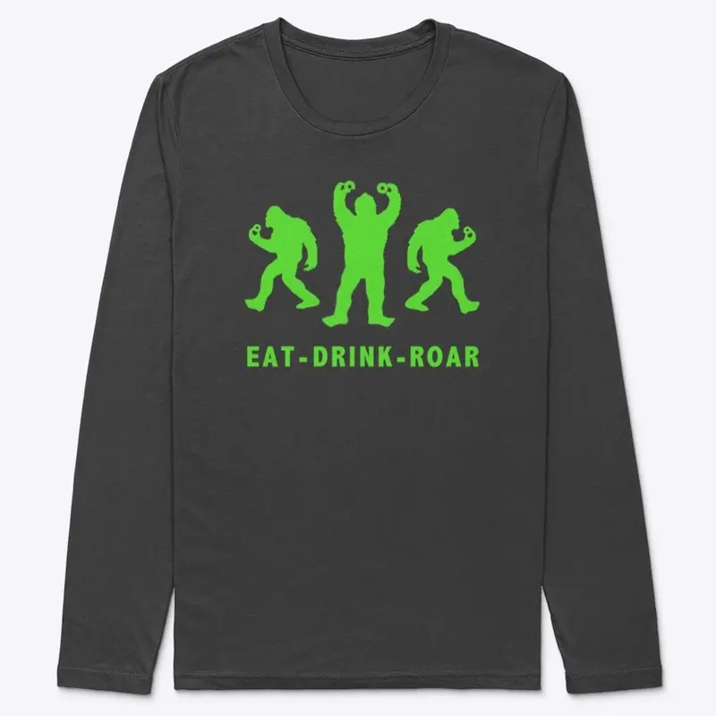 GREEN EAT-DRINK-ROAR BIGFOOT LOGO