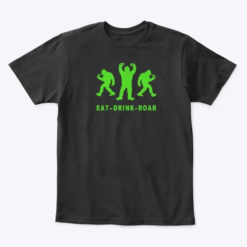 GREEN EAT-DRINK-ROAR BIGFOOT LOGO