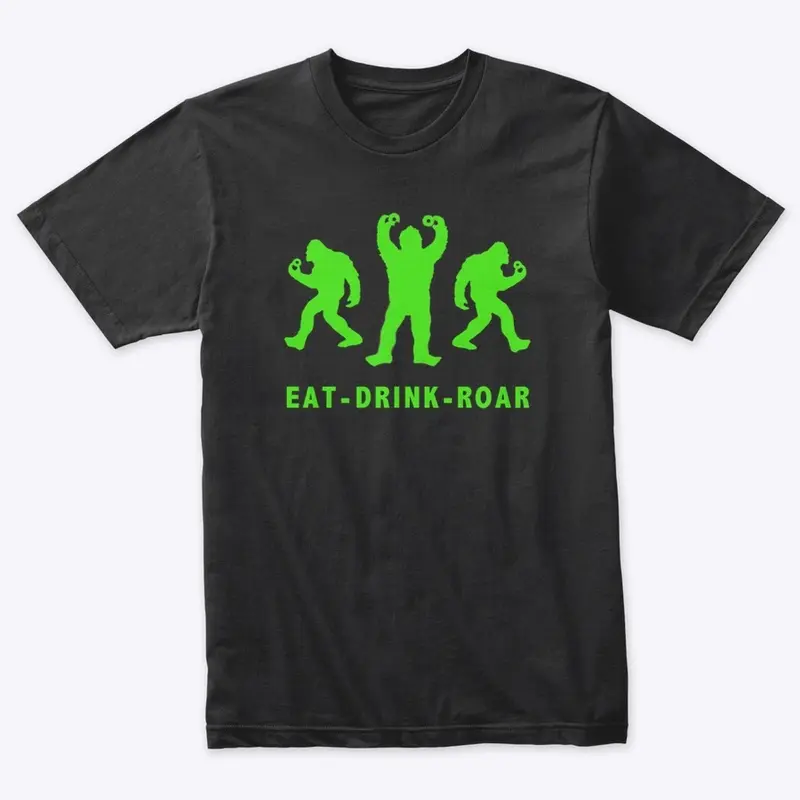 GREEN EAT-DRINK-ROAR BIGFOOT LOGO